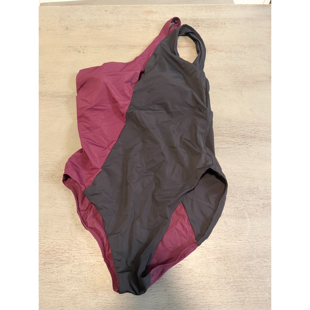 black purple one shoulder AMORESSA one piece swimsuit  size 12